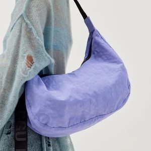 Baggy Medium Nylon Crescent Bag in Bluebell